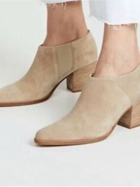 Vince Suede Ankle Booties - Light Tan